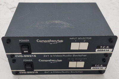 Lot of 2 Comprehensive Video Group 2x1 s-Video/Audio Switcher (CVG-SW21S)