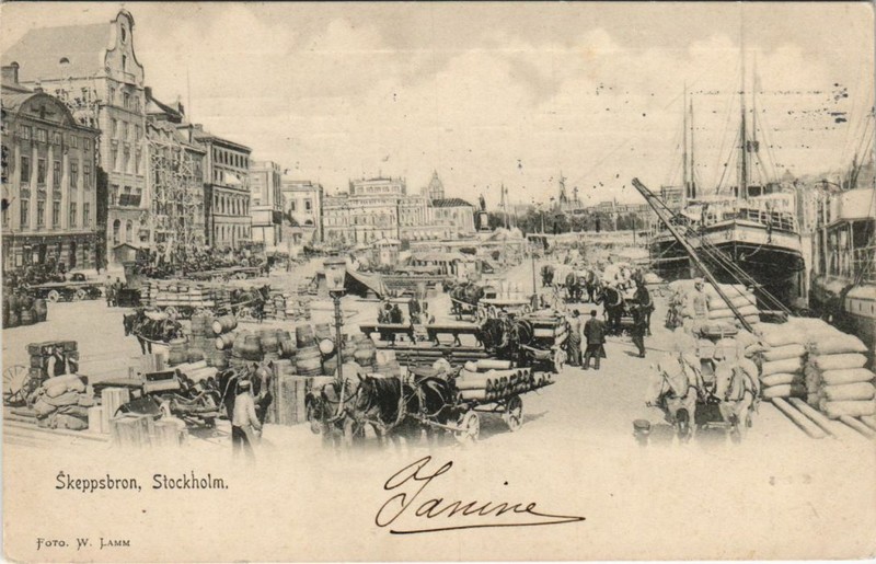 Cpa Ak Stockholm Skeppsbron Sweden (1119925)