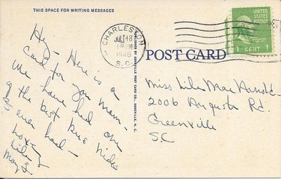 Greenville SC Airplane View Business Section Postcard s913