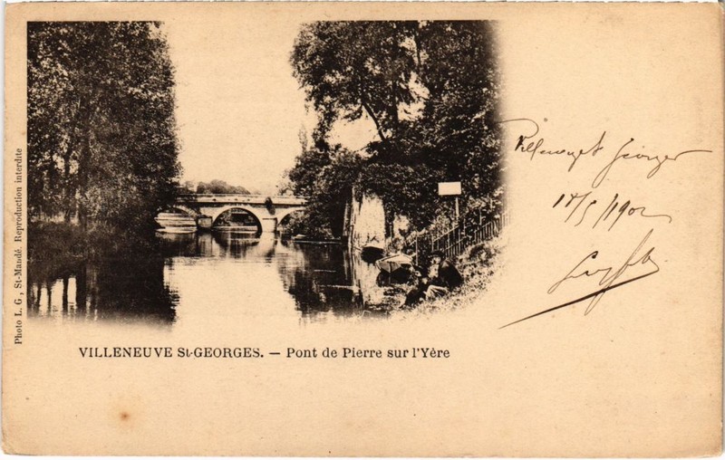 Cpa Ak Villeneuve St.Georges Pont De Pierre Sur L'Yere France (1282873)