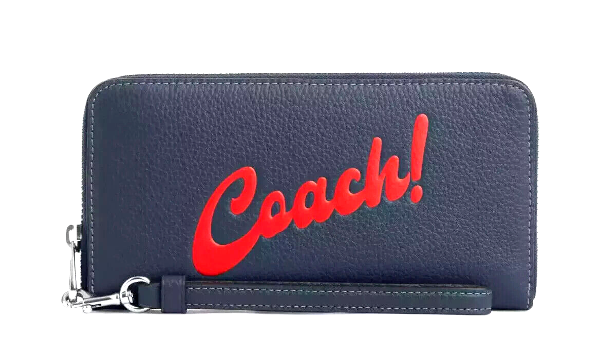 Coach CU381 Long Zip Around Wallet with Coach Graphic Denim