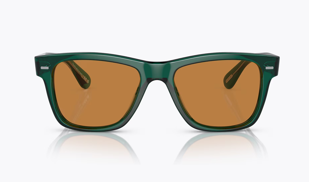 Pre-owned Oliver Peoples Oliver Sun Limited Edition 54mm In Dk Teal/ Cognac Msrp$584 Iver In Brown