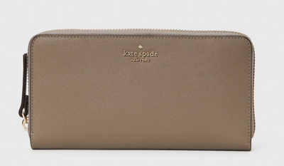 New Kate Spade Laurel Way Neda Large Wallet Saffiano Leather Thunder Cloud