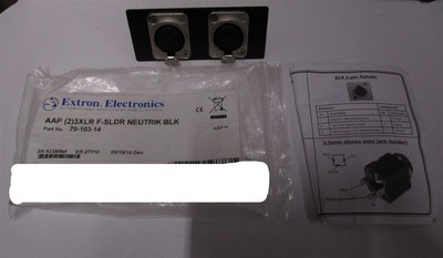 EXTRON 70-103-14 AAP 2 3XLR F SLDR NEUTRIK BLK plate NEW