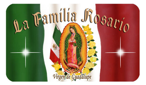 Mexican Flag Our Lady Decal Bumper Sticker Personalize Any Text Name Latino 