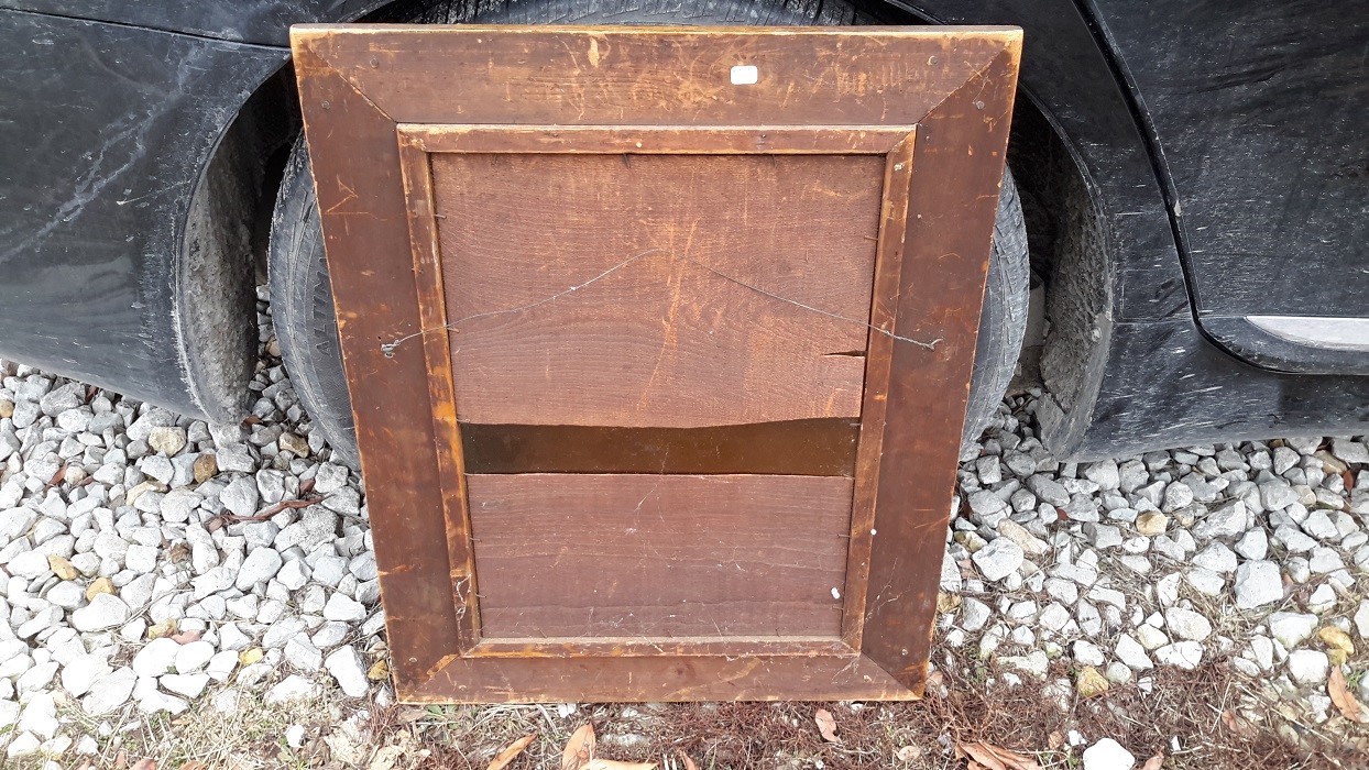 SCHLITZ TIN-OVER-CARDBOARD BEER SIGN. GLOBE. FRAMED. Pre Prohibition