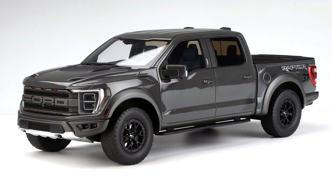 1/18 Ford F-150 Raptor Pick Up 2022 Grey Resin by GT Spirit