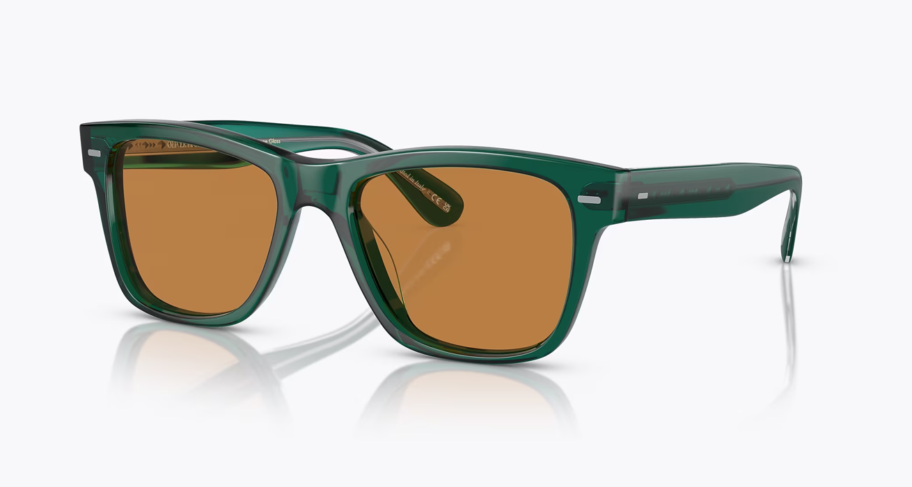 Pre-owned Oliver Peoples Oliver Sun Limited Edition 54mm In Dk Teal/ Cognac Msrp$584 Iver In Brown