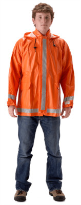 $160 NASCO Enhanced Visibility Orange ArcLite Made in USA Rain Jacket 1103JBO XL