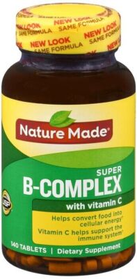 Nature Made Super B-Complex with Vitamin C & Folic Acid, 140 Tablets Immune supp