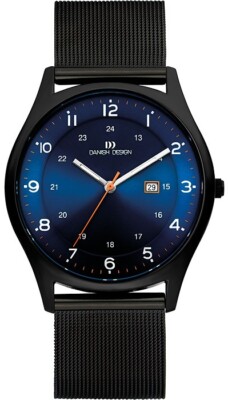 Danish Design IQ66Q956 Blue Face Titan Ipblack Sapphire Display Piece
