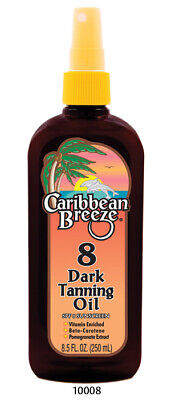 CARIBBEAN BREEZE TANNING Oil SPF 8 or SPRAY Lotion SPF 6 Sun tan Bed Beach Dark