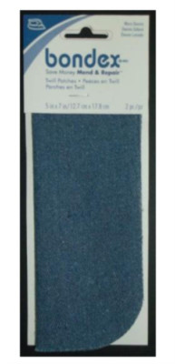BONDEX 2 PIECES WORN DENIM 5'' x 7'' IRON ON PATCHES MENDING  EASY NO SEW