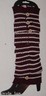 Burgundy Narrow Stripe Winter Knit Leg Warmers Boot Cuff Socks