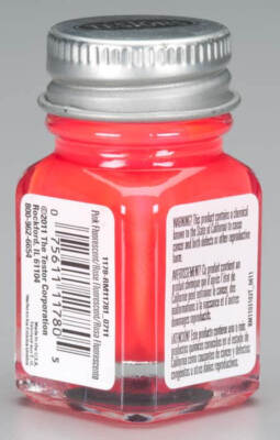 Testors 1/4 oz Pink Fluorescent Enamel Model Paint 1178