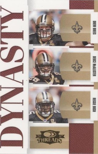2007 Donruss Threads Deuce McAllister Drew Brees Reggie Bush #D-7