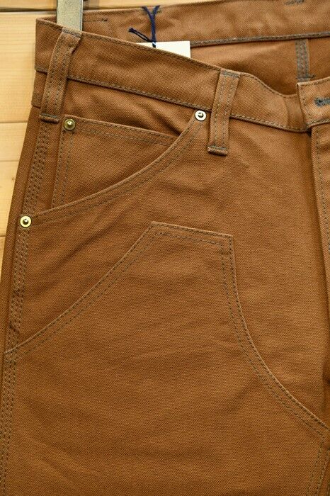 Pre-owned Iron Heart 801 Heavy Duck Double Knee Logger Jeans Color Brown One-washed Jp