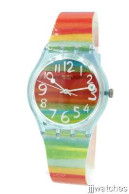 New Swatch Women Color The Sky Multi-Color Plastic Watch 35mm GS124 $75