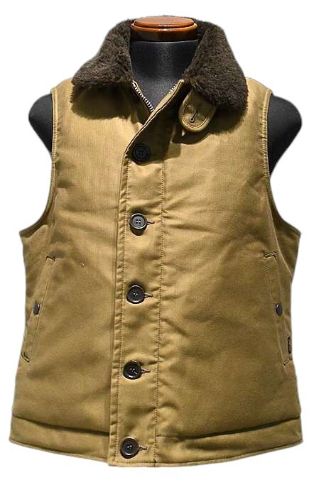 IRON HEART IRON HEART VEST IHV-46 WHIPCORD N-1 TYPE DECK VEST KHAKI MADE IN JAPAN AUTHENTIC