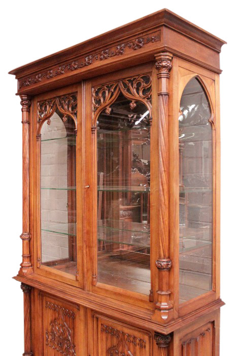 Amazing Antique French Gothic Display Cabinet, Great Quality, 19th Century