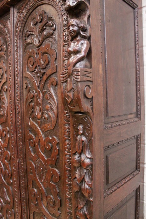 Outstanding Carvings on this French Renaissance Armoire, Oak, 19th Century