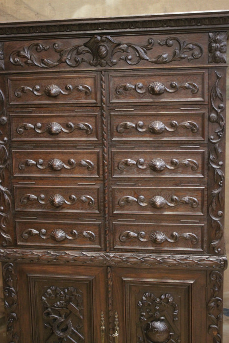 Rare Antique French Hunt Office Cabinet , Engineer/ Geologist /Wine Cabinet