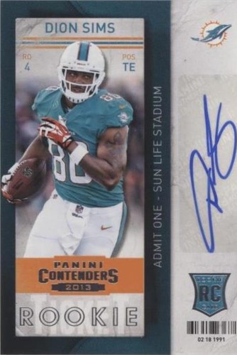 2013 Panini Contenders Dion Sims #134