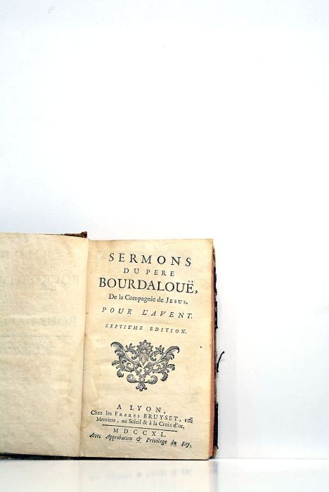 Livre Ancien Bourdaloue Sermons Pour L'Avent 1740
