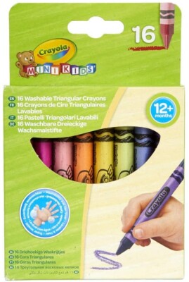 CRAYOLA Mini Kids Maxi de Couleurs Cire Forme Triangulaire 16 Pièces Assorti