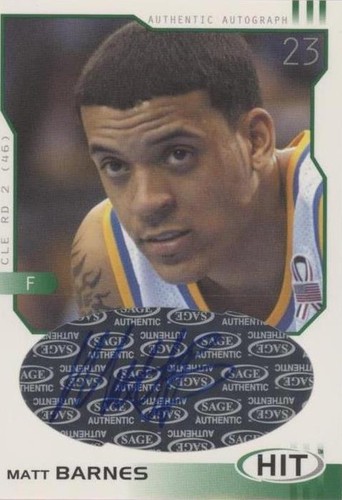 2002-03 SAGE Hit - Matt Barnes #H23