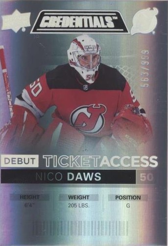 2021-22 Upper Deck Credentials - Nicolas Daws #105