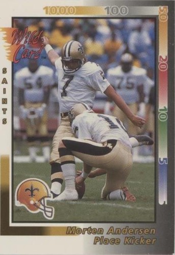 【サイン入り】BLACK AND BLUE Morten Andersen Morten Andersen Memorabilia, Autographed Morten Andersen