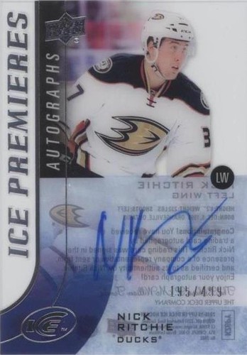 2015-16 Upper Deck Ice - Nick Ritchie #IPA-NR
