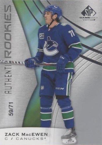 2019-20 Upper Deck SP Game Used - Zack MacEwen #150