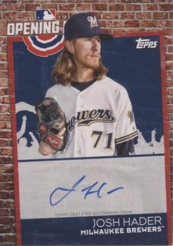 2019 Topps Opening Day - Josh Hader #ODA-JH