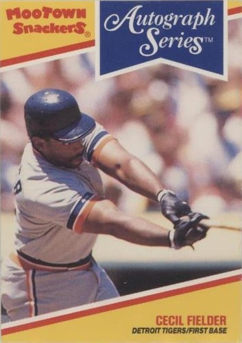1992 Mootown Snackers Autograph Series - Cecil Fielder #10