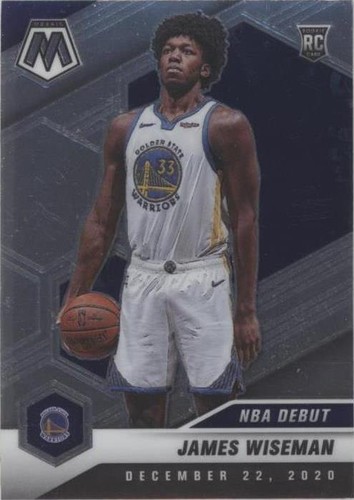 【希少】NBA James Wiseman 赤ウェーブパラレル 2020-21 Panini Mosaic NBA Debut Red Wave Prizm James Wiseman
