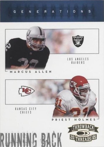 2005 Donruss Throwback Threads Marcus Allen Priest Holmes #G-16