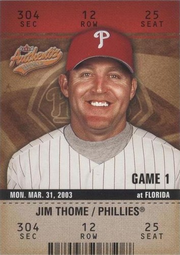 2003 Fleer Authentix - Jim Thome #58