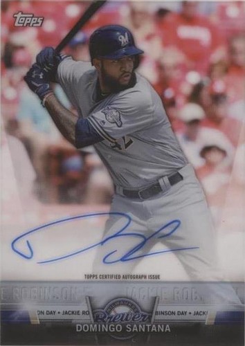 2018 Topps Clearly Authentic Autographs - Domingo Santana #CASA-DS