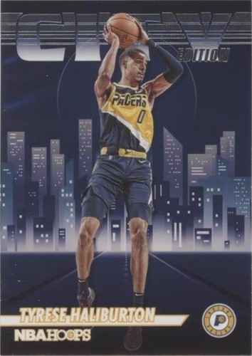 2025 Panini NBA Hoops #104 Tyrese Haliburton Purple Winter
