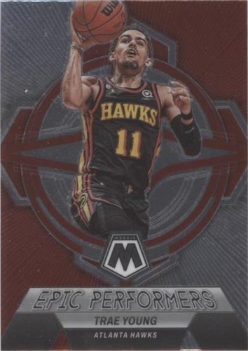 2019 Panini Mosaic Blue Fluorescent Prizm Trae Young Hawks #/15
