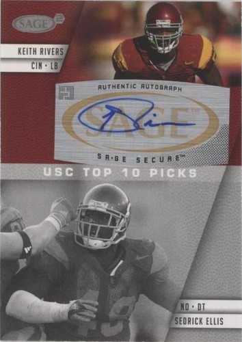 2008 SAGE Squared Keith Rivers Sedrick Ellis #A-72B