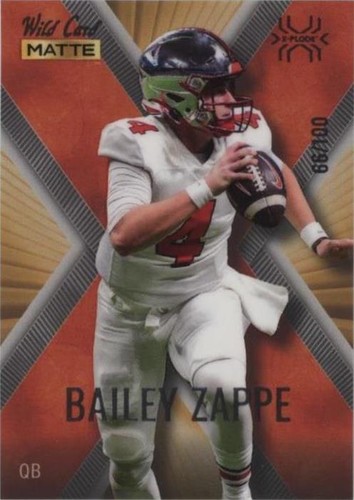 2022 Wild Card MATTE Bailey Zappe #MXP-3