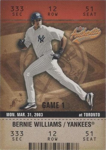 2003 Fleer Authentix - Bernie Williams #44