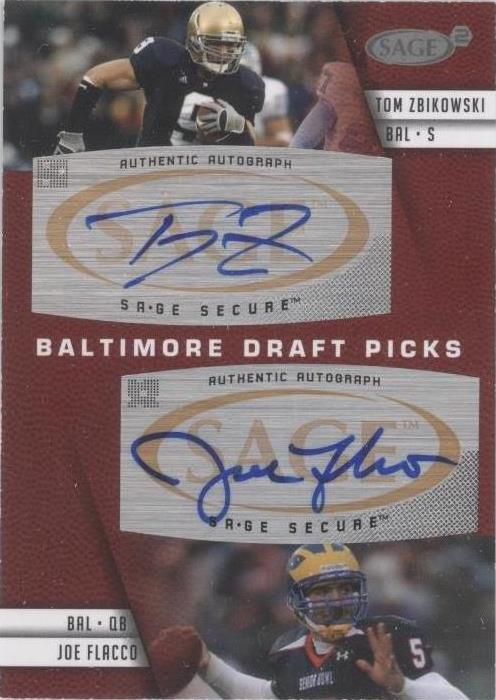 2008 SAGE Squared Joe Flacco Tom Zbikowski #A-14