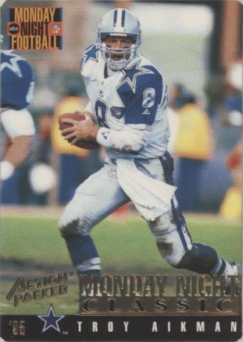 Fútbol americano Troy Aikman #107 1995 lleno de acción