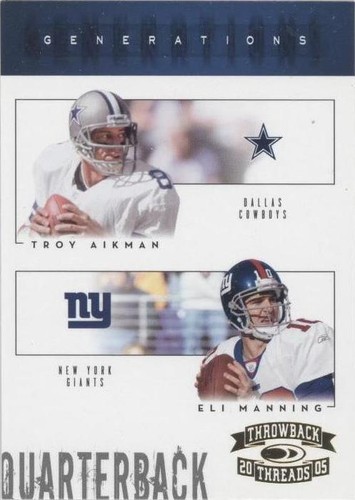 2005 Donruss Throwback Threads Eli Manning Troy Aikman #G-20