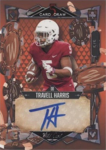 2022 Wild Card 5 Card Draw Travell Harris #5CDM-98