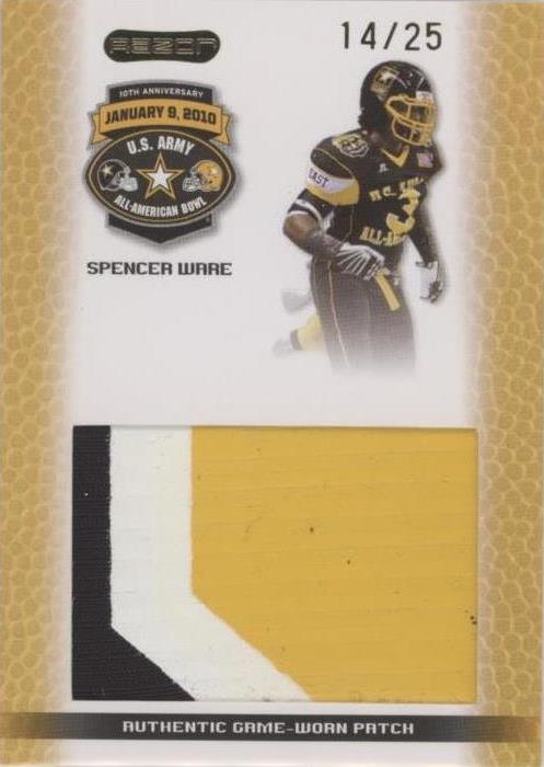2010 Razor U.S. Army All-American Bowl Spencer Ware #PT-SW1